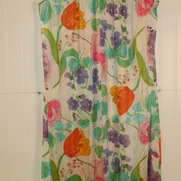 Vintage Vanity Fair Floral Print Nylon Long Nightgown - Picture 4 of 8